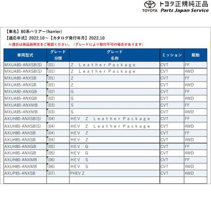 80系ハリアー インテリアイルミネーション(ブルー)(S用) トヨタ MXUA80 MXUA85 AXUH80 AXUH85 AXUP85 80harrier TOYOTA