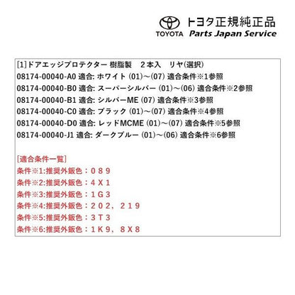 80系ハリアー ドアエッジプロテクター(樹脂製)(リヤ) トヨタ MXUA80 MXUA85 AXUH80 AXUH85 AXUP85 80harrier TOYOTA