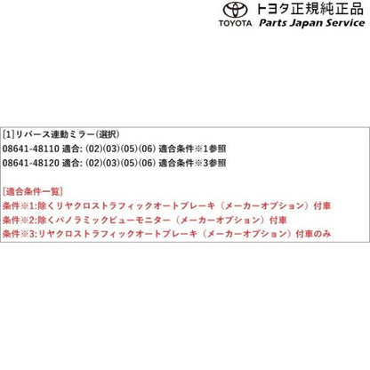 80系ハリアー リバース連動ミラー(設定1) トヨタ MXUA80 MXUA85 AXUH80 AXUH85 AXUP85 80harrier TOYOTA
