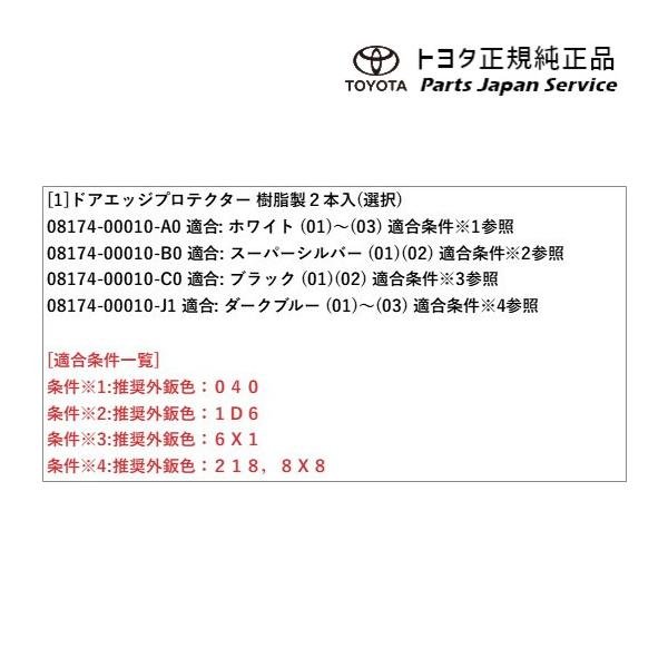 125系ハイラックス ドアエッジプロテクター(樹脂製) トヨタ GUN125 125hilux TOYOTA