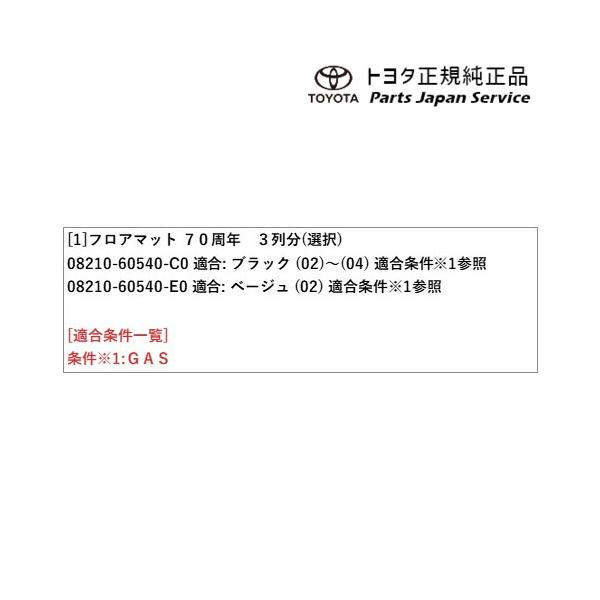 300系ランドクルーザー フロアマット(70周年)(3列用) トヨタ FJA300W VJA300W 300landcruiser TOYOTA