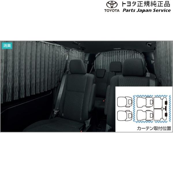 80系ノア 室内カーテン(プリーツタイプ) トヨタ ZWR80W ZWR80G ZRR80W ZRR85W ZRR80G ZRR85G 80NOAH TOYOTA