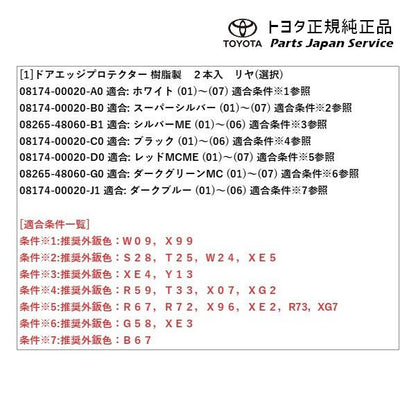 700系パッソ ドアエッジプロテクター(樹脂製)(リヤ) トヨタ M700A M710A 700passo TOYOTA