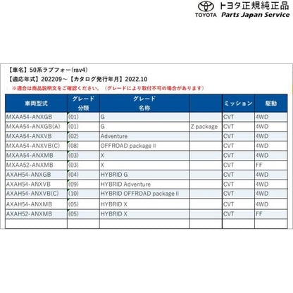 50系ラブフォー トノカバー トヨタ MXAA54 MXAA52 AXAH54 AXAH52 50rav4 TOYOTA