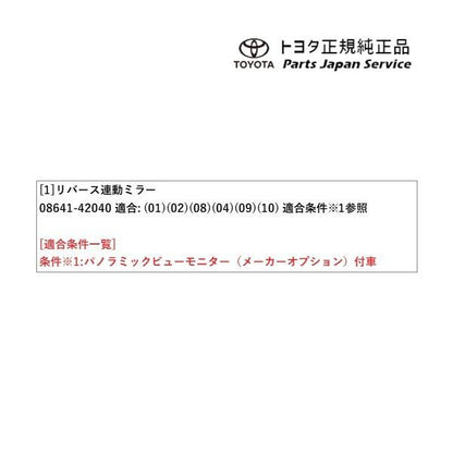 50系ラブフォー リバース連動ミラー(パノラミックビューモニター付車用) トヨタ MXAA54 MXAA52 AXAH54 AXAH52 50rav4 TOYOTA