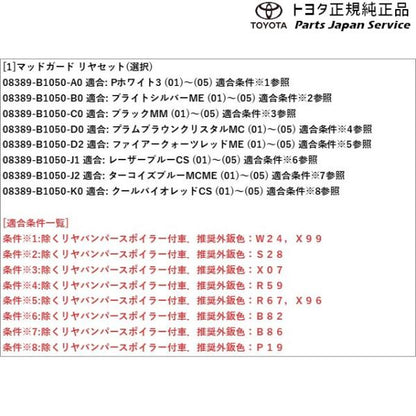 900系ルーミー マッドガード(リヤセット) トヨタ M910A M900A 900roomy TOYOTA