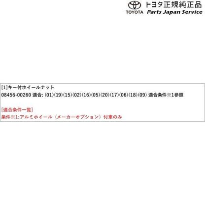 170系シエンタ キー付ホイールナット トヨタ NSP170G NCP175G NHP170G NSP172G 170sienta TOYOTA