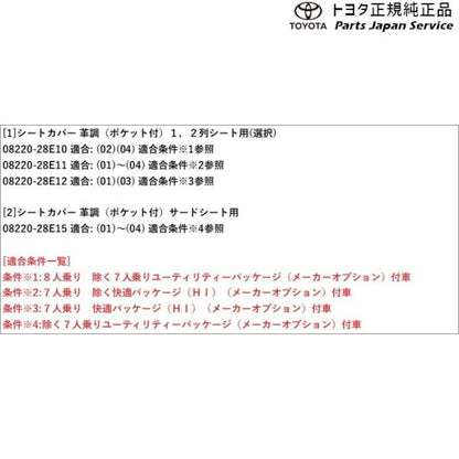 90系ヴォクシー シートカバー(革調・ポケット付)(1台分) トヨタ ZWR90W ZWR95W MZRA90W MZRA95W ZWR92W MZRA92W 90voxy TOYOTA