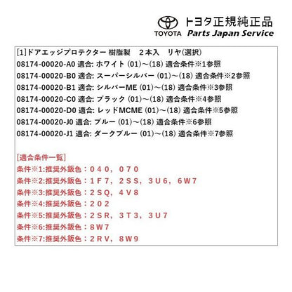 10系ヤリス ドアエッジプロテクター(樹脂製)(リヤ) トヨタ MXPH10 MXPH15 MXPA10 MXPA15 KSP210 10yaris TOYOTA