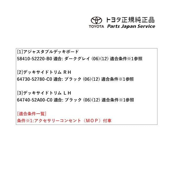 10系ヤリス アジャスタブルデッキボードセット(設定2) トヨタ MXPH10 MXPH15 MXPA10 MXPA15 KSP210 10yaris TOYOTA