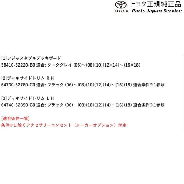 10系ヤリス アジャスタブルデッキボードセット(設定1) トヨタ MXPA10 MXPA15 MXPH14 MXPH17 KSP210 10YARIS TOYOTA