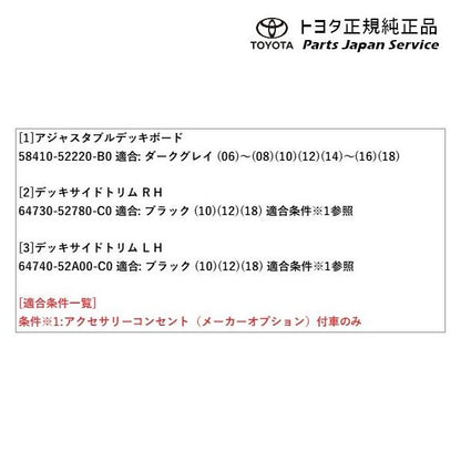 10系ヤリス アジャスタブルデッキボードセット(設定2) トヨタ MXPA10 MXPA15 MXPH14 MXPH17 KSP210 10YARIS TOYOTA
