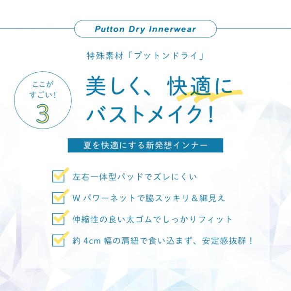 インナープットンドライ ブラタンクトップ LLサイズ カップ付き