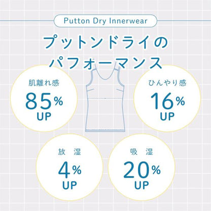 インナープットンドライ ブラタンクトップ Mサイズ カップ付き