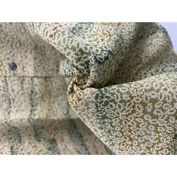 アロハシャツ　黄色地に横縞葉っぱ Lサイズ メンズ