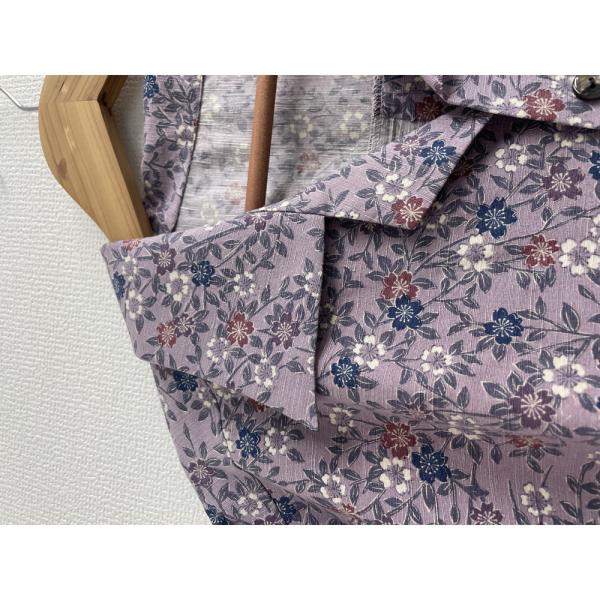 アロハシャツ　薄紫に桜小紋 Lサイズ メンズ