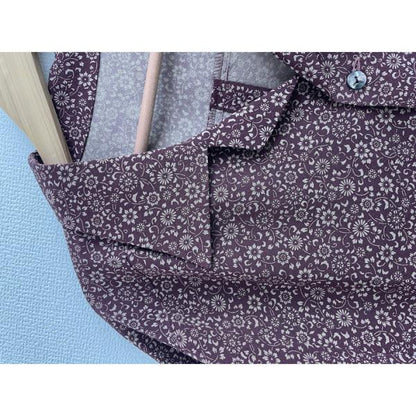 アロハシャツ　エンジ小紋菊 Lサイズ メンズ