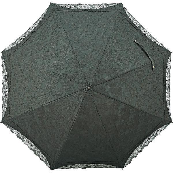 チェルベ　晴雨兼用総レース二重張長傘 ブラック