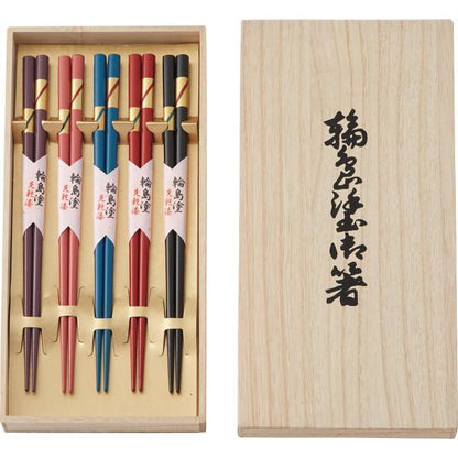 輪島塗　箸５膳揃 短冊