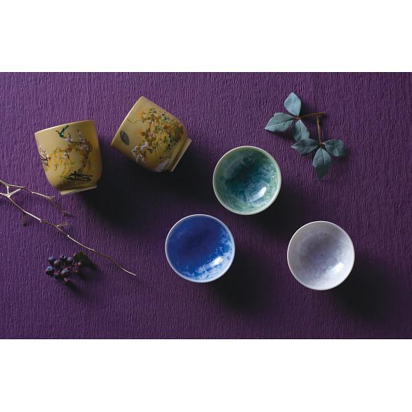 清水焼　抱一・四季花鳥図　組湯呑
