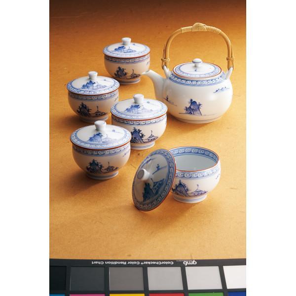 波佐見焼　京山水絵　番茶器揃