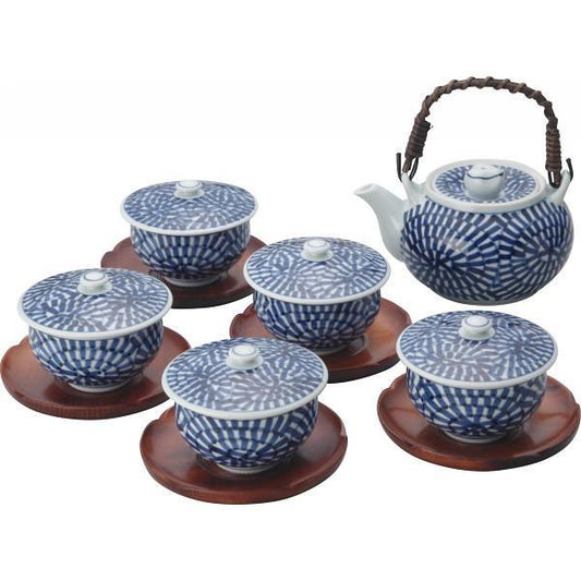 波佐見焼　蛸唐草絵　番茶器揃（茶托付）