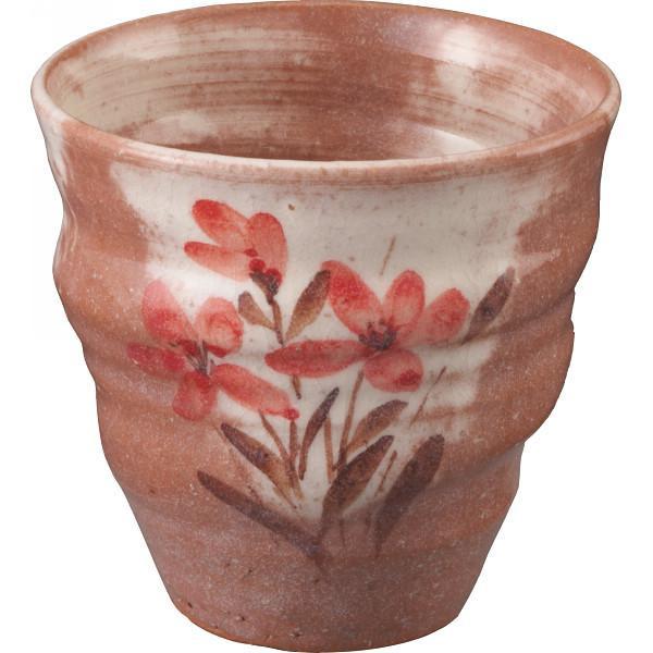 清水焼　赤草花　フリーカップ