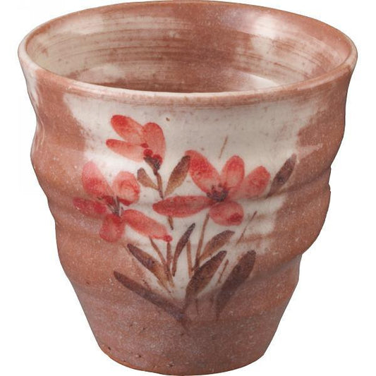 清水焼　赤草花　フリーカップ