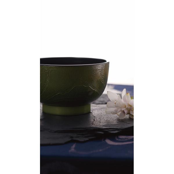 杢目塗　どんぶり椀２客組 抹茶杢