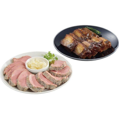 米久の晩餐　豚ひれ肉のローストポークと豚肉の味噌煮込みセット
