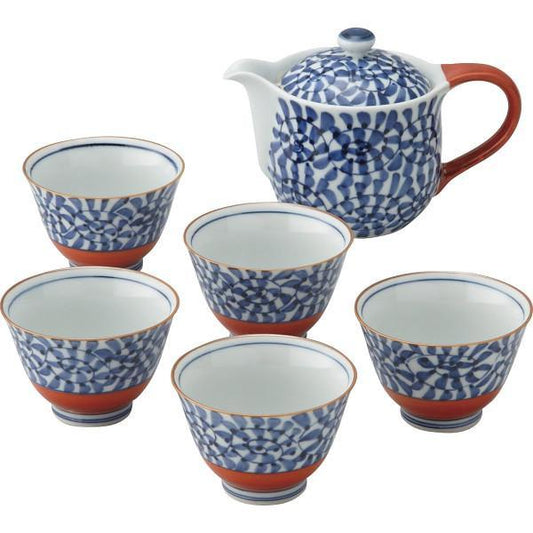 伊万里焼　染錦たこ唐草　ポット茶器揃