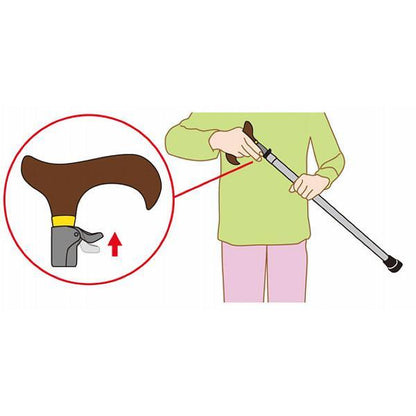 無段階伸縮ステッキ ギンガムチェックＢＫ