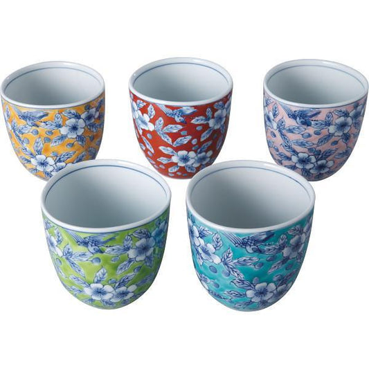 有田焼　花鳥　カップ５客揃