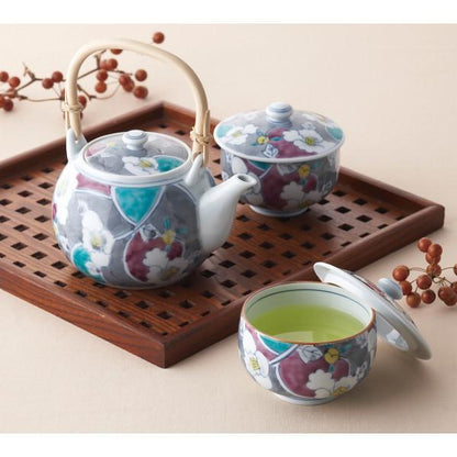 伊万里焼　染錦墨牡丹　番茶器揃
