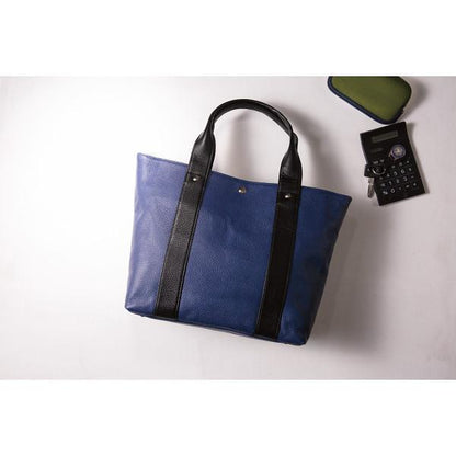 ＯＮ　ＴＨＥ　ＢＡＧ　姫路レザー　手提げトートバッグ ネイビー