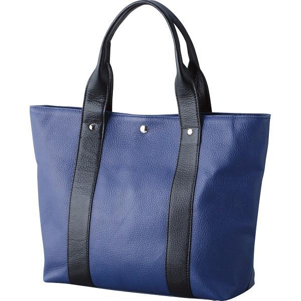 ＯＮ　ＴＨＥ　ＢＡＧ　姫路レザー　手提げトートバッグ ネイビー