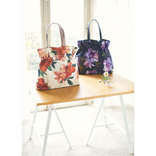 日本製オーガンジーシャーリングトート ベージュ 花柄 レディース 女性 鞄 バッグ トート 肩掛け 可愛い エレガント オーガンジー生地 軽い 軽量 国産