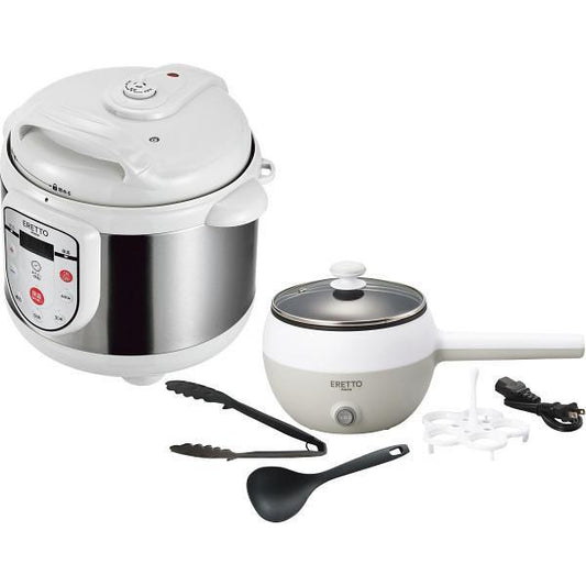 【大型便】エレット　電気圧力鍋（３．０ｌ）＆電気片手鍋１６ｃｍツール付