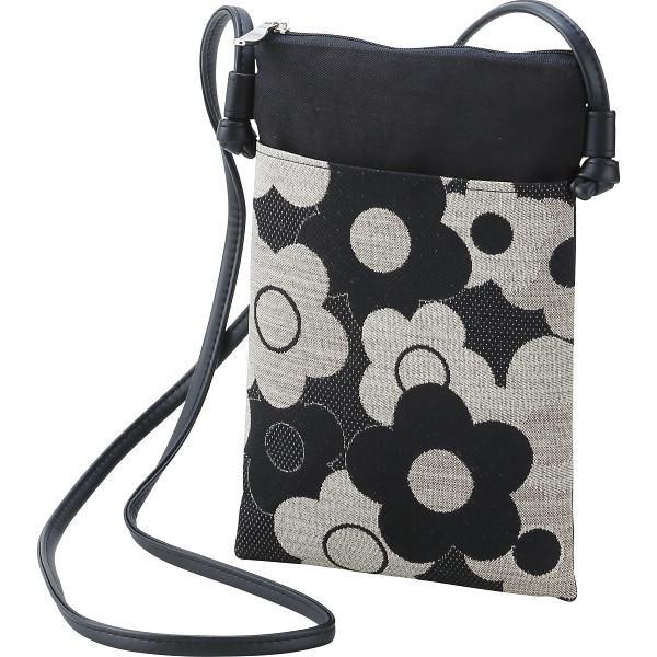 尾州織手さげ＆スマホポシェット ブラック 鞄 かばん ポーチ ポシェット スマホ ケータイ 小さい コンパクト 可愛い 尾州織 レディース 女性