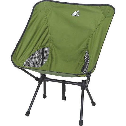 クエスタイル　アウトドアチェア　３個セット グリーン QUESTYLE  キャンプ BBQ バーベキュー 便利 簡単 収納袋付き コンパクト 折り畳み 省スペース