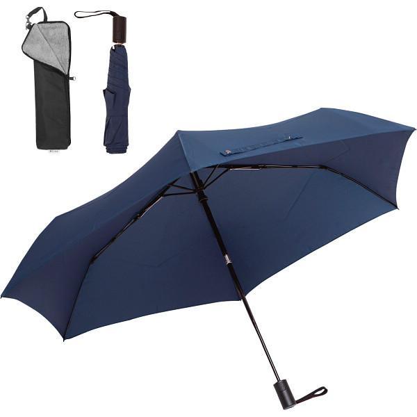 自動開閉６本骨カーボン雨傘　形状安定 ネイビー