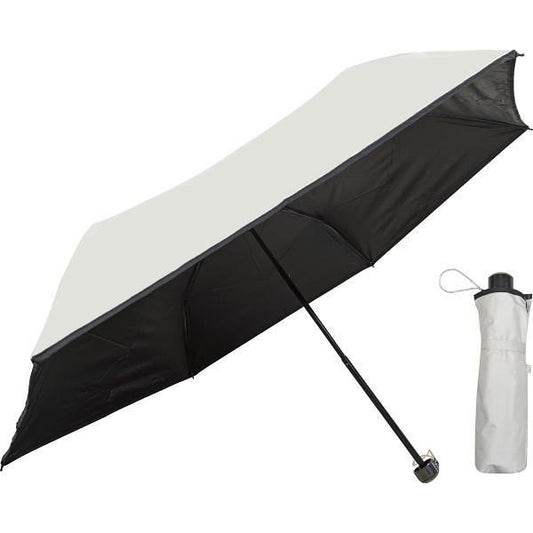 裏黒コーティング　裾パイピング５５ｃｍ晴雨兼用傘 アイボリー