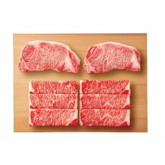 モリタ屋　Ａ５国産黒毛和牛　ステーキ・すき焼きセット（計８００ｇ）