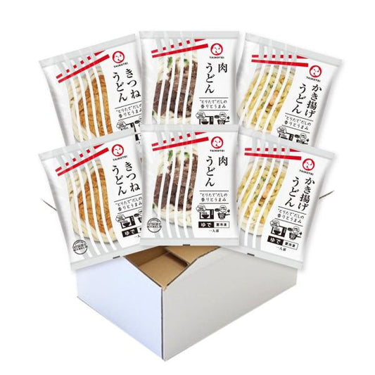 太鼓亭 冷凍きつねうどん  かき揚げうどん 肉うどん 各２食　(６食セット)