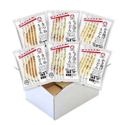 太鼓亭 冷凍きつねうどん かき揚げうどん ちゃんぽんうどん 各２食　(６食セット)